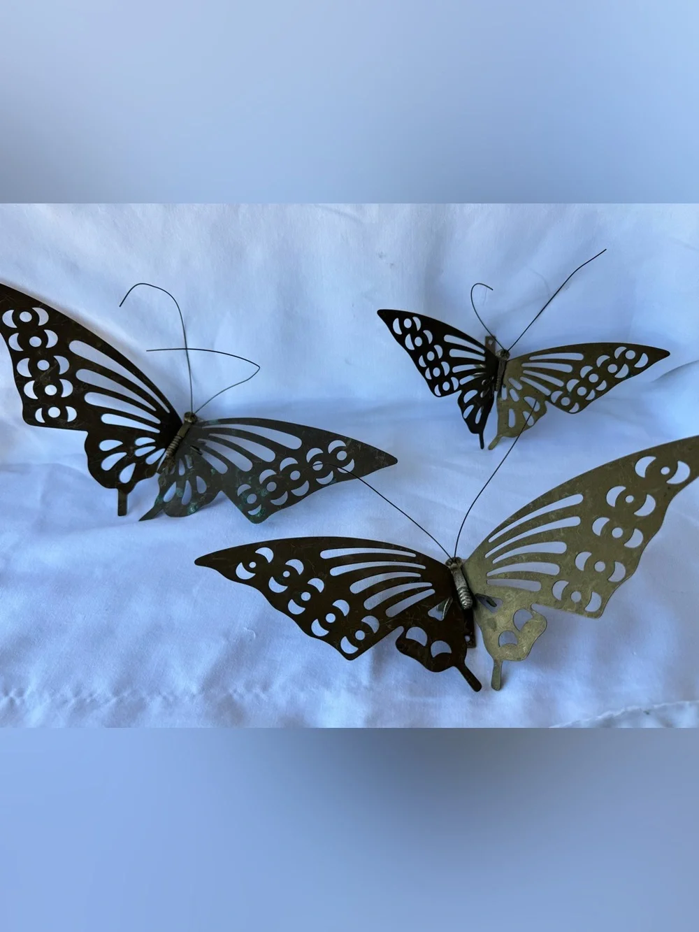 Vintage brass set of 3 Butterfly Wall Decor -